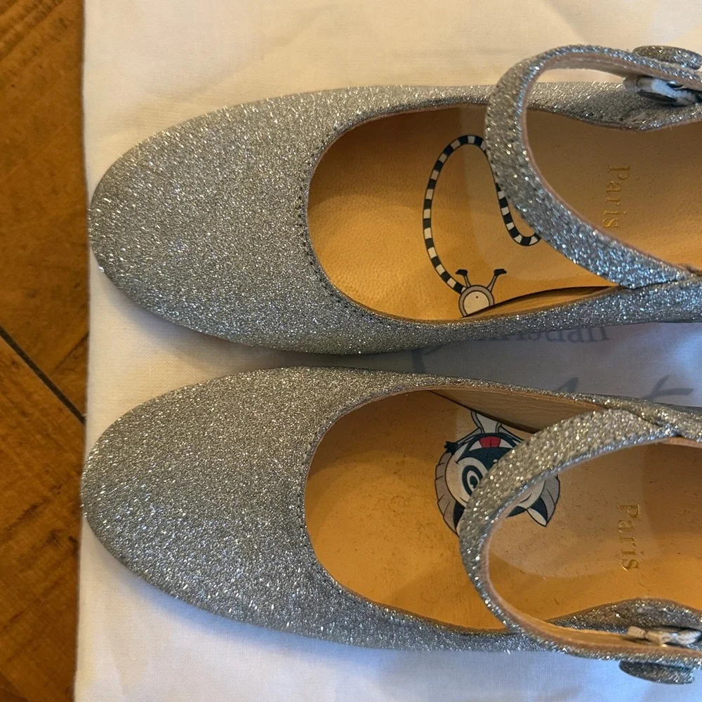 Worn 1x $545 Christian Louboutin Betsina glitter Maryjane Size 30/ US12